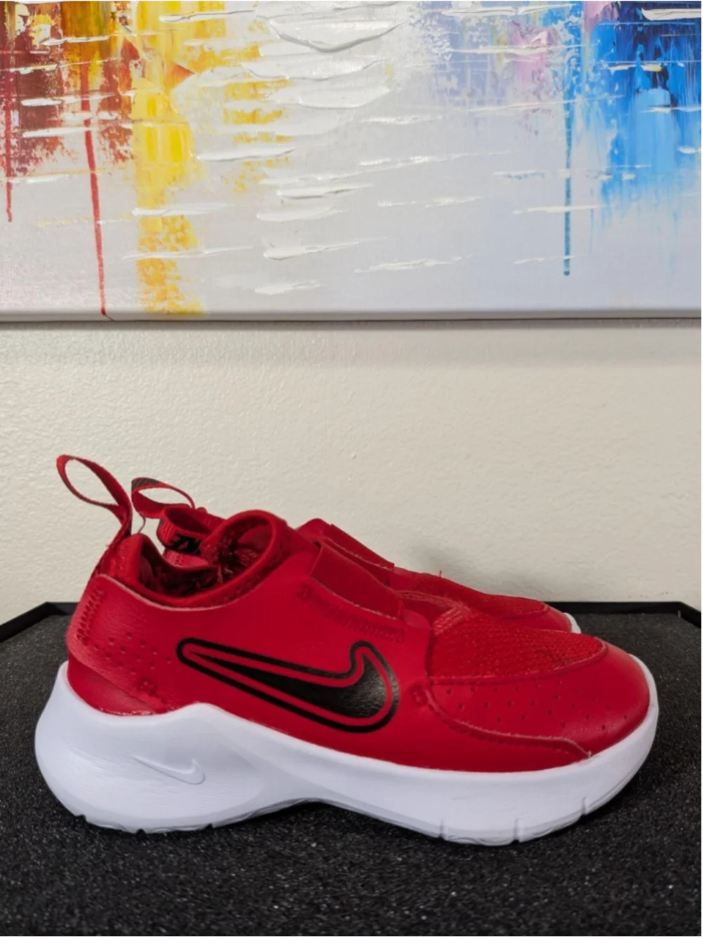 Nike Strap Shoes Kids Size 10C Red White Running Athletic Sneakers FN1449-600